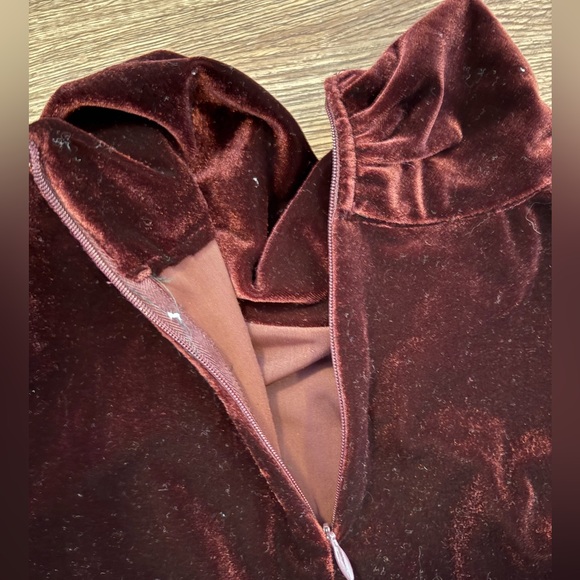 VTG K C Spencer New York Ruby Velvet Long Sleeve Scoop Neck Women’s Dress Size 6 - Picture 9 of 10